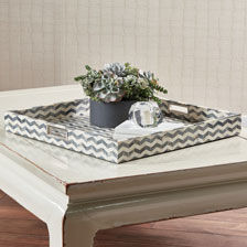 Chevron 24" Square Bone Tray Product Tile Hover Image 431713