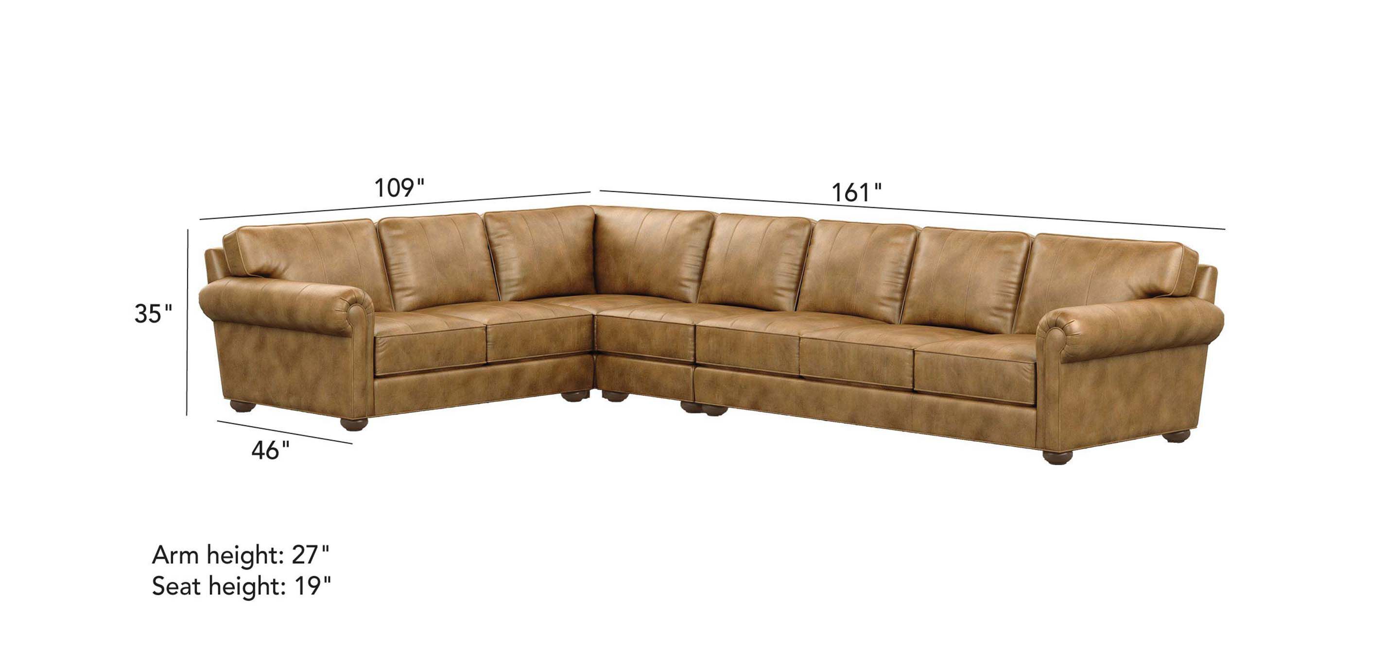 Ethan allen leather hot sale sectional