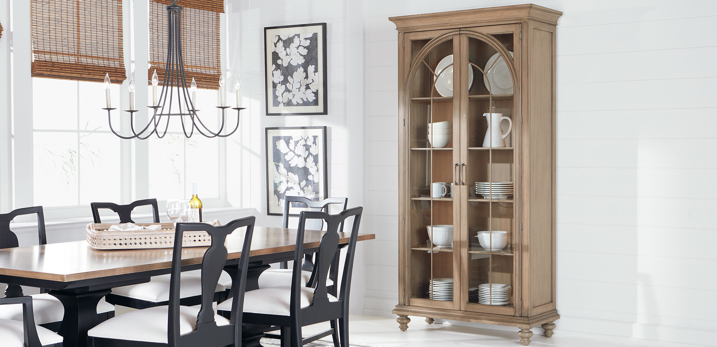 Zeta Display Cabinet with Arched Window Glass Doors | Ethan