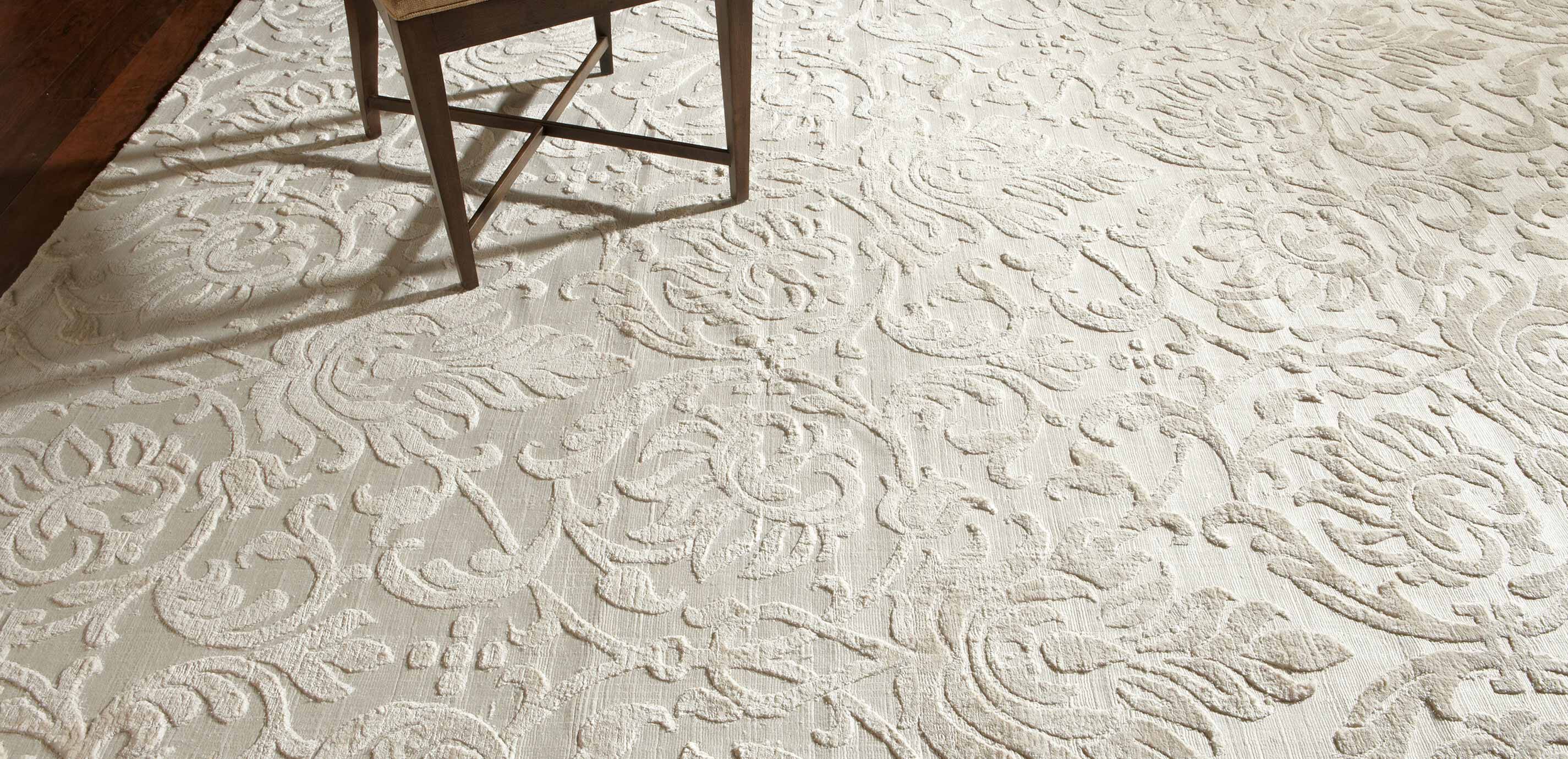 Jacquard Damask Rug, Ivory_1