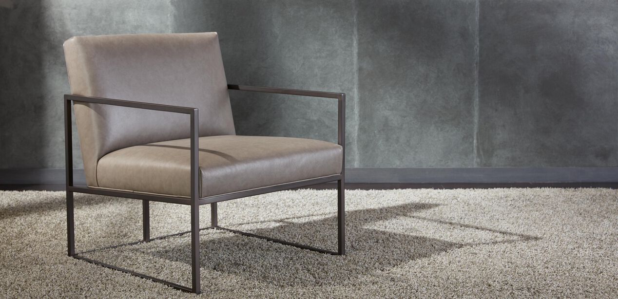 Mira Modern Leather and Metal Lounge Chair Ethan Allen Chairs Ethan