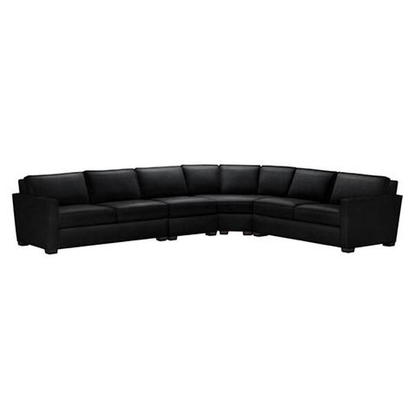 Spencer Track-Arm Leather Build-Your-Own Sectional, 26"D
