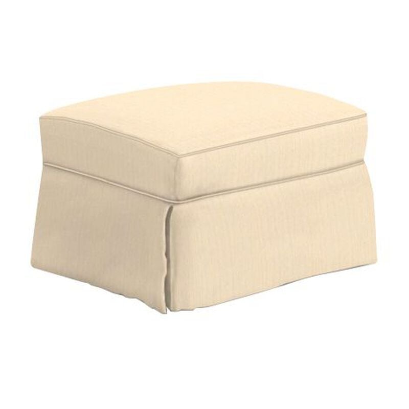 Bennett Slipcovered Ottoman by Ethan Allen