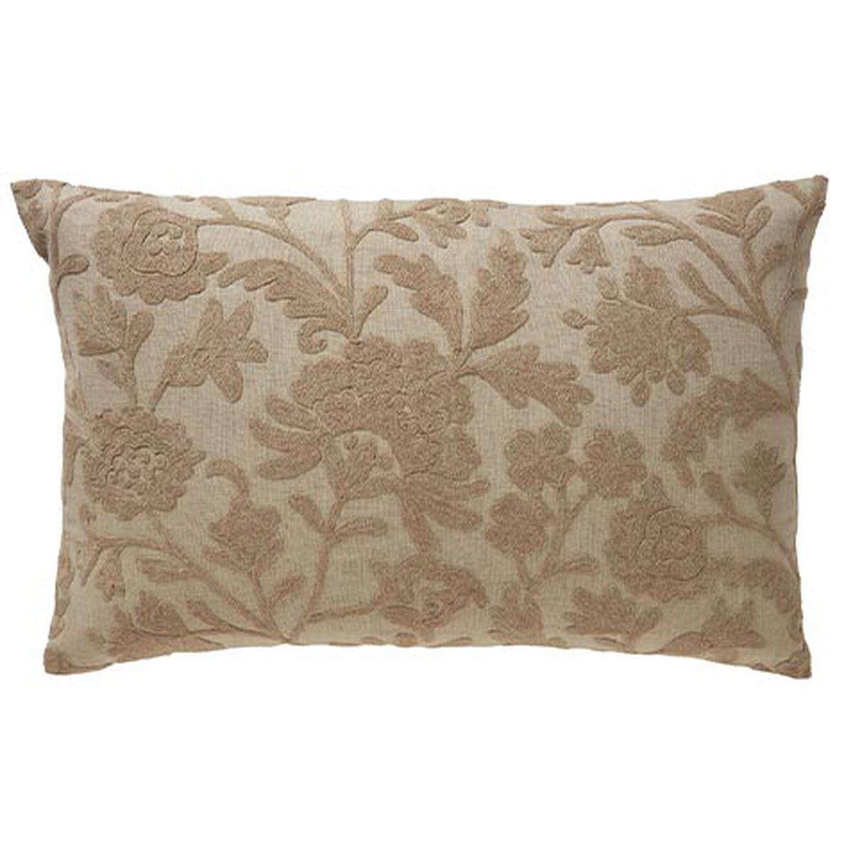 Crewel Stitch Botanical Lumbar Pillow