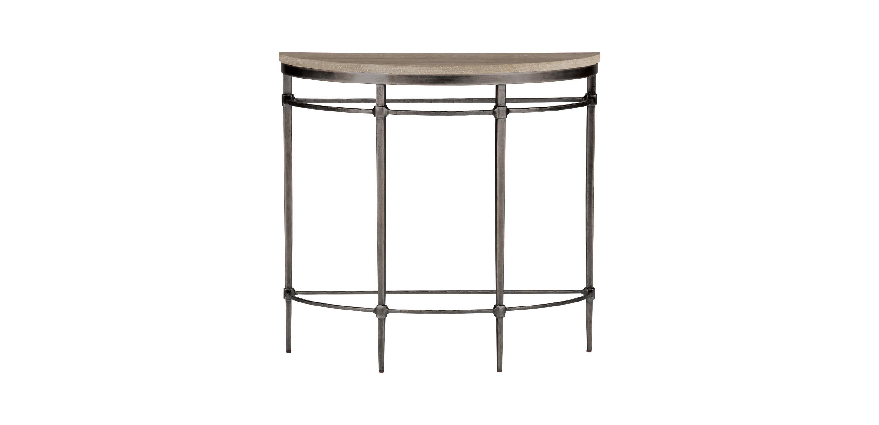 Vida Wood-Top Demilune Console Table