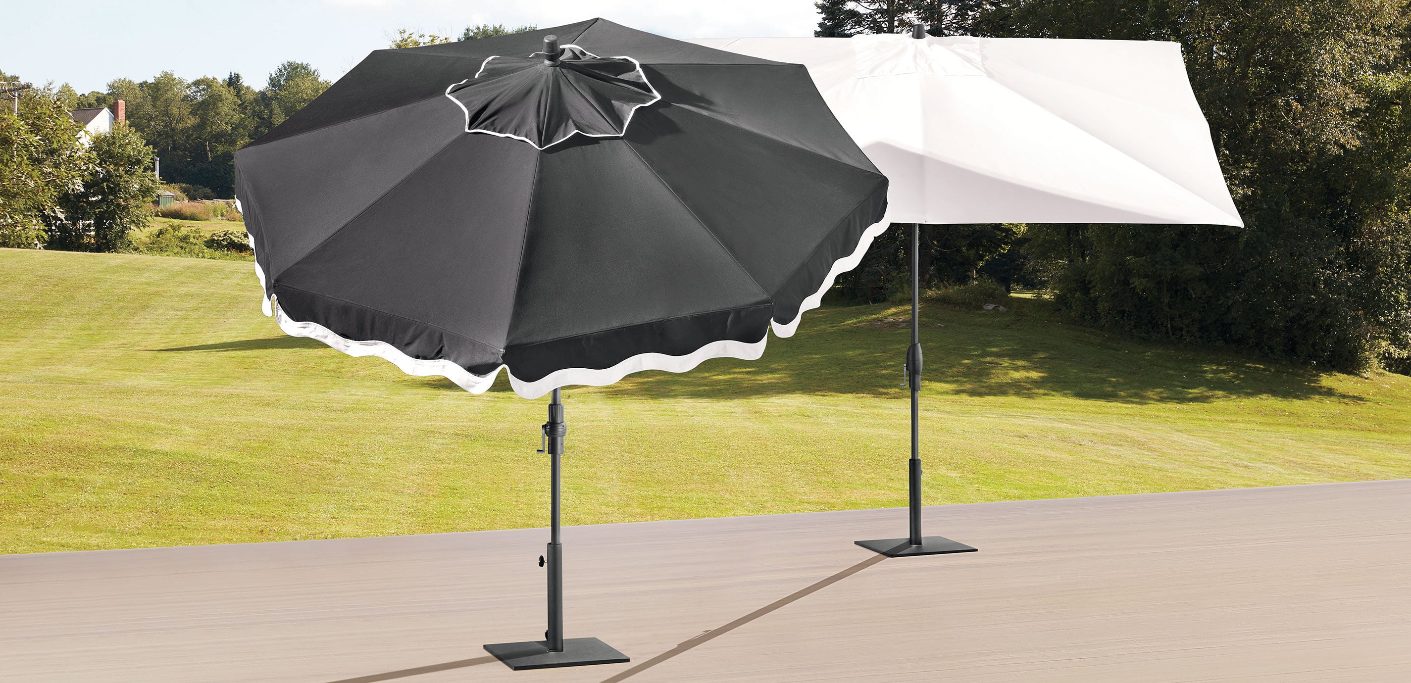 9' Collar-Tilt Umbrella with Wave Canopy 