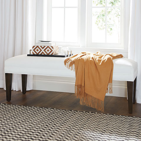 Ethan allen upholstered hot sale bench