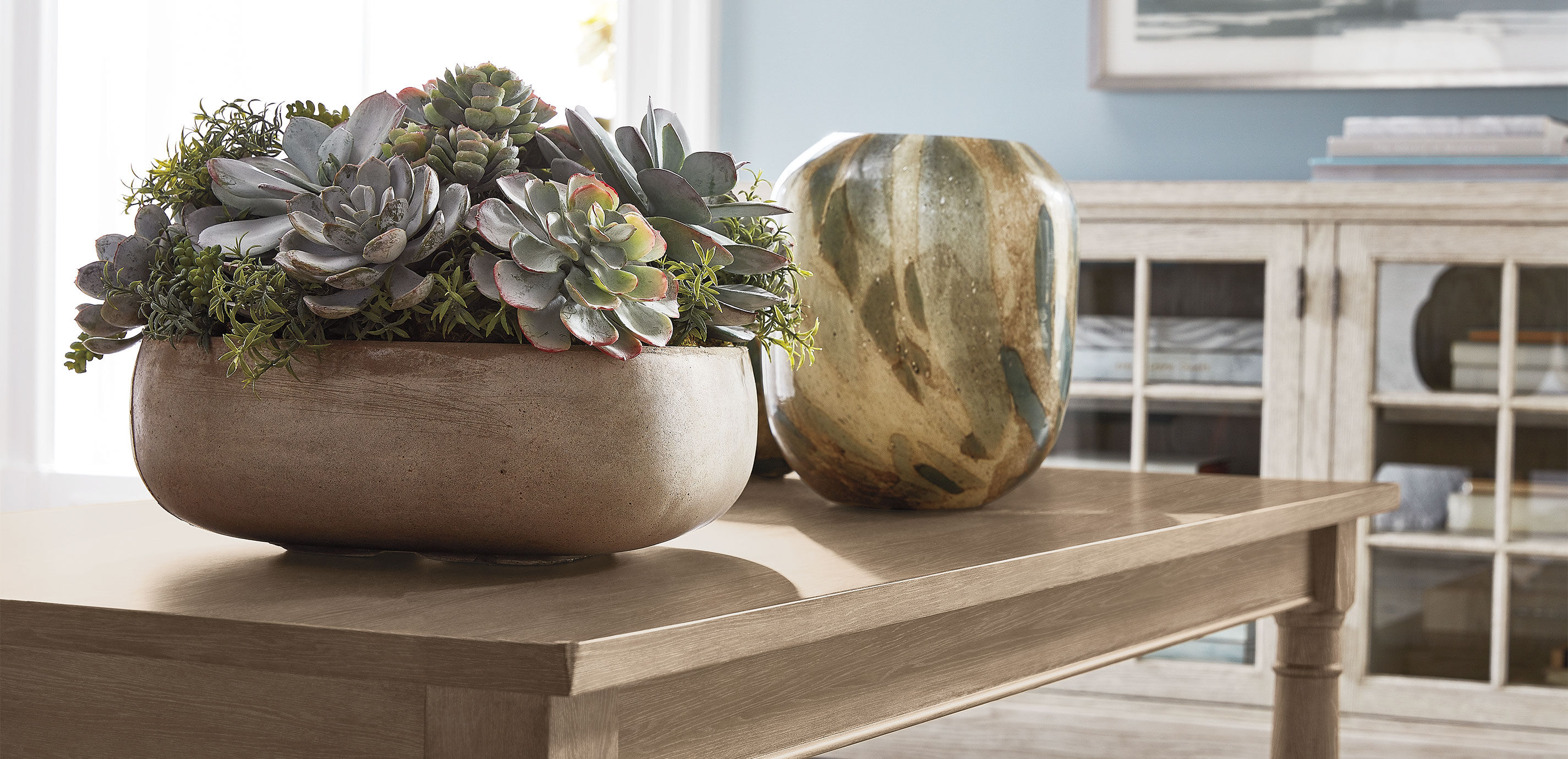 Mixed Succulents in Light Grey Cement Tray_3