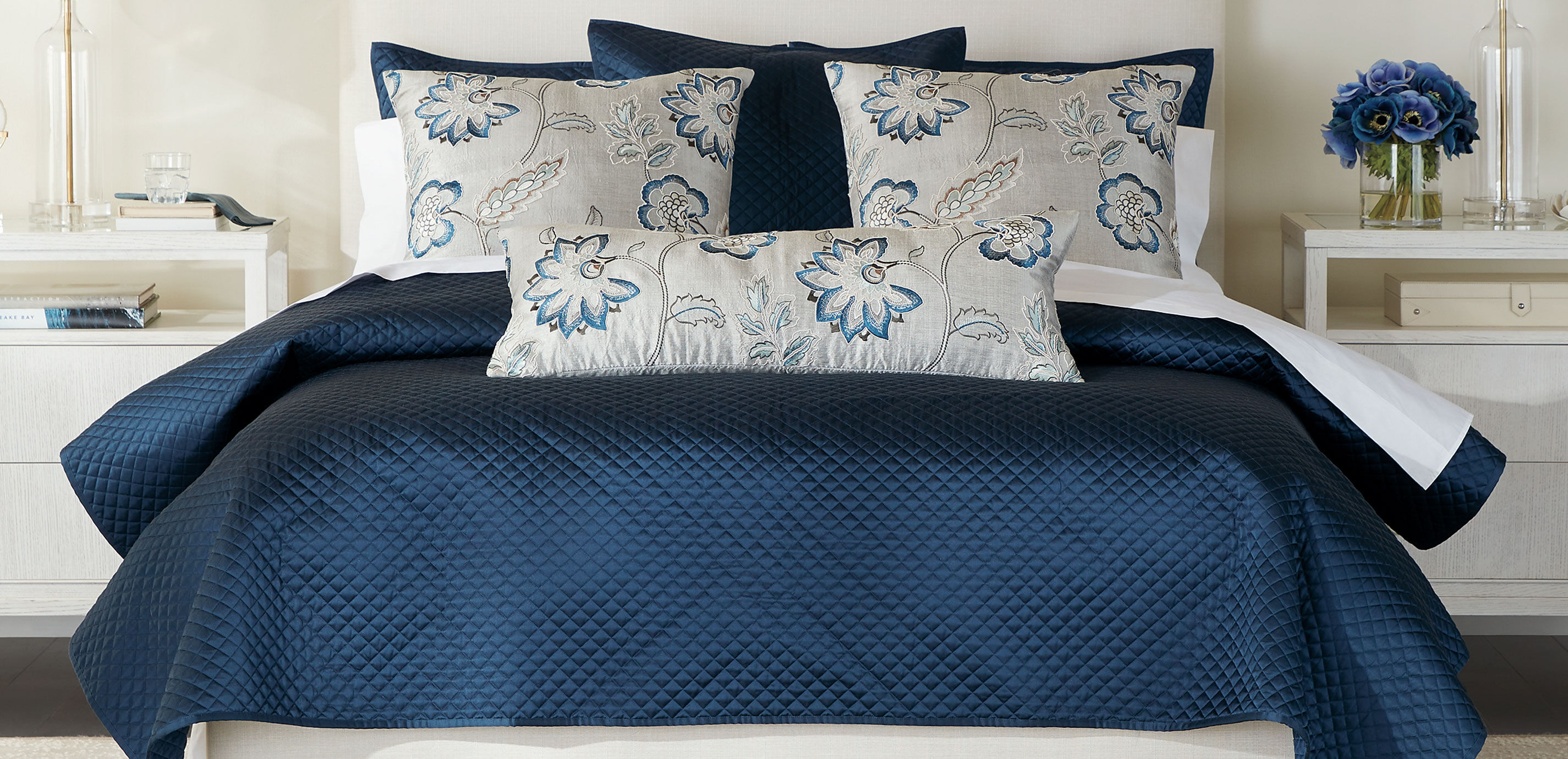 Salena Quilted Coverlet and Shams Set, Navy_4