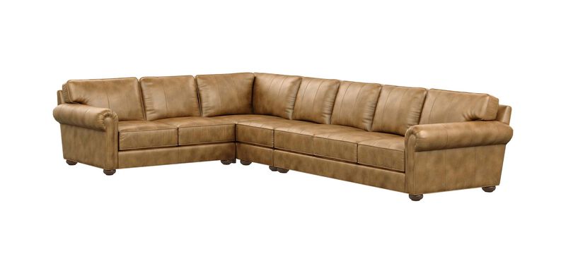 Richmond Four-Piece Leather Sectional with Three Seat Sofa ...