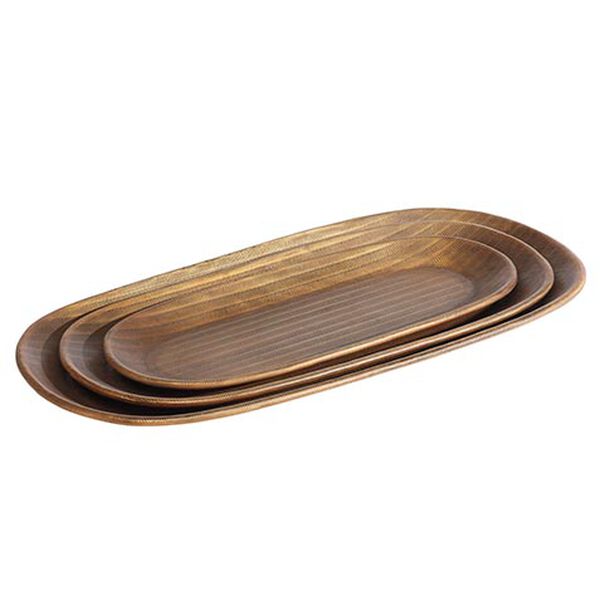 Lina Metal Oval Nesting Trays, Set of 3