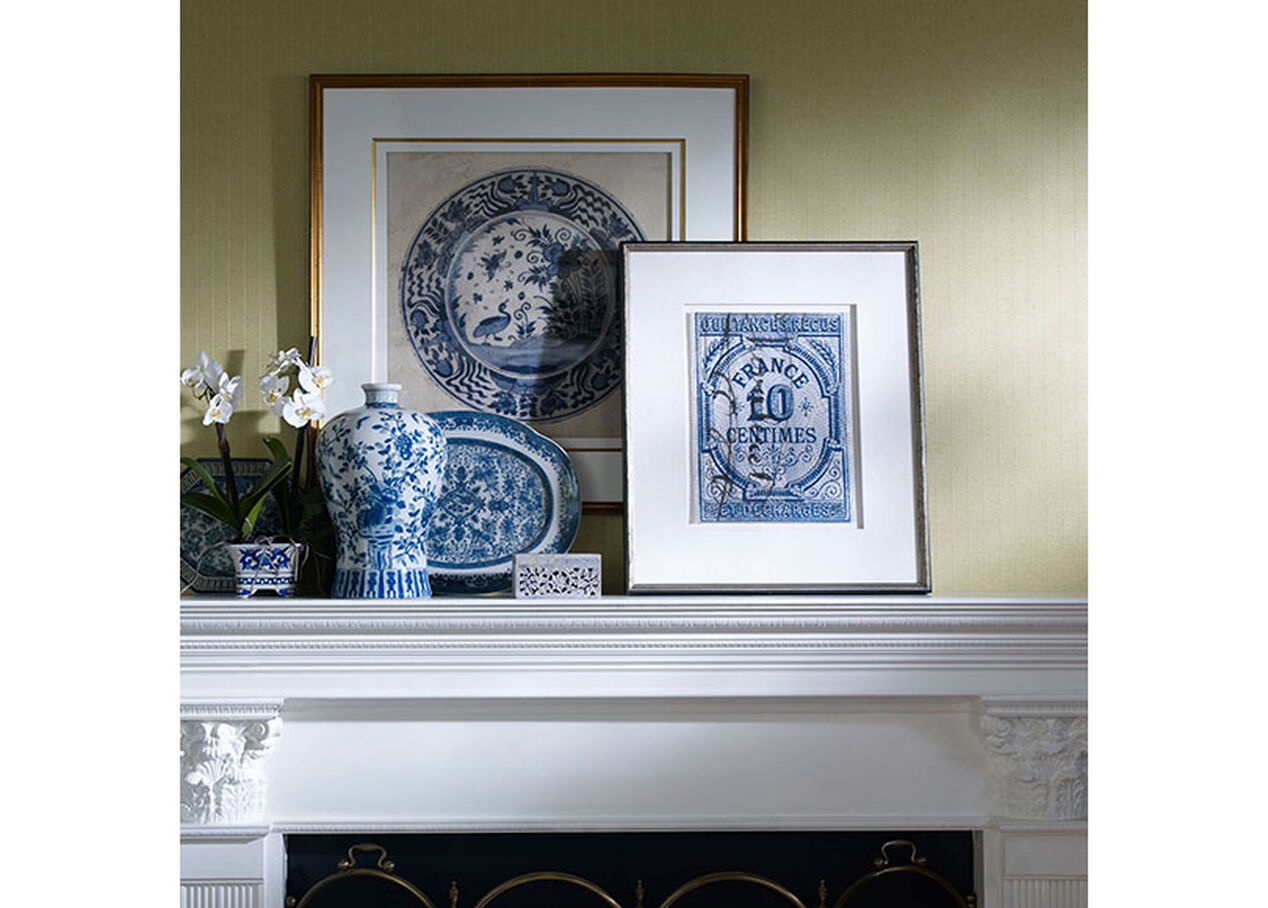 Blue Porcelain Bird and Bee Historical Studies Ethan Allen