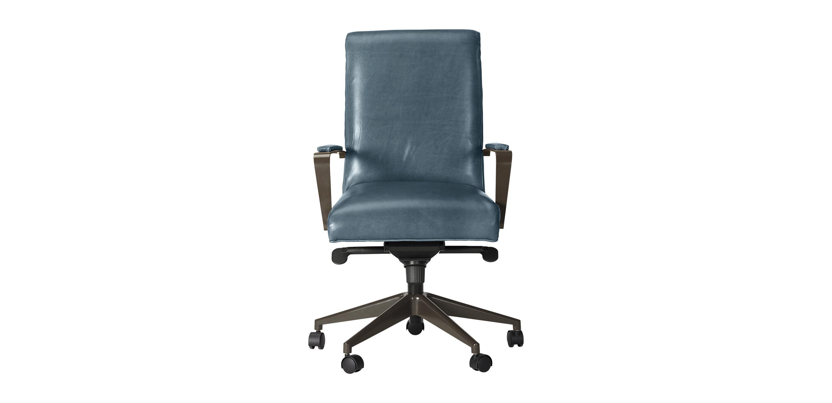 Slater Leather Desk Chair Modern Leather Desk Chair Ethan Allen