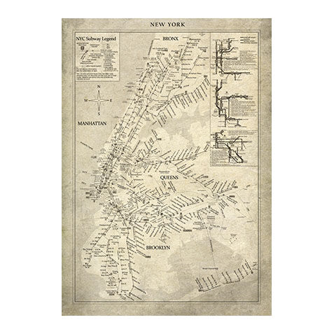 New York Subway Map Vintage image