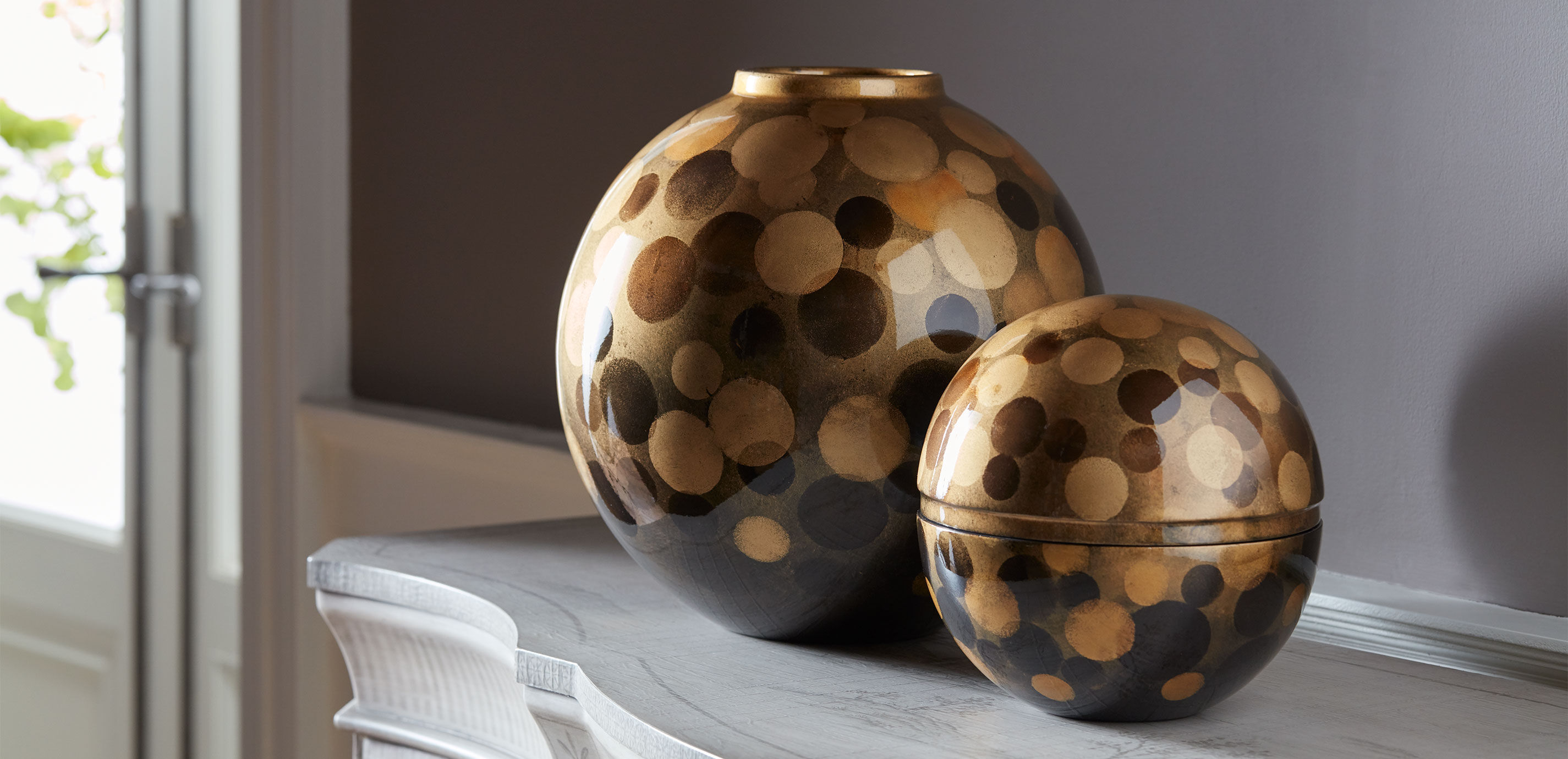 Copper Tones Spotted Vase_3