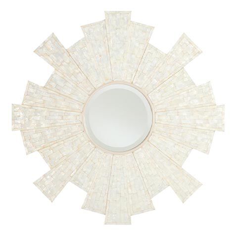 Selma Capiz Wall Mirror image 074142   WHT