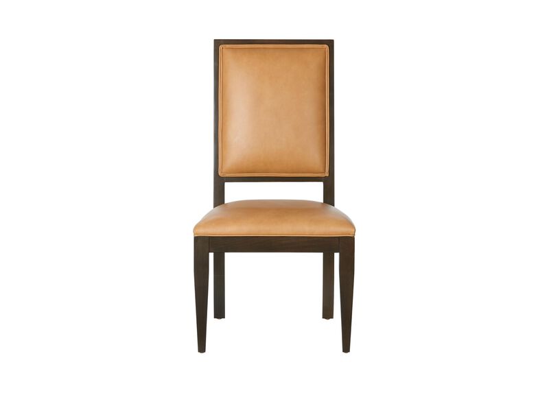 Hayden TaperedLeg Leather Side Chair Side Chairs Ethan Allen