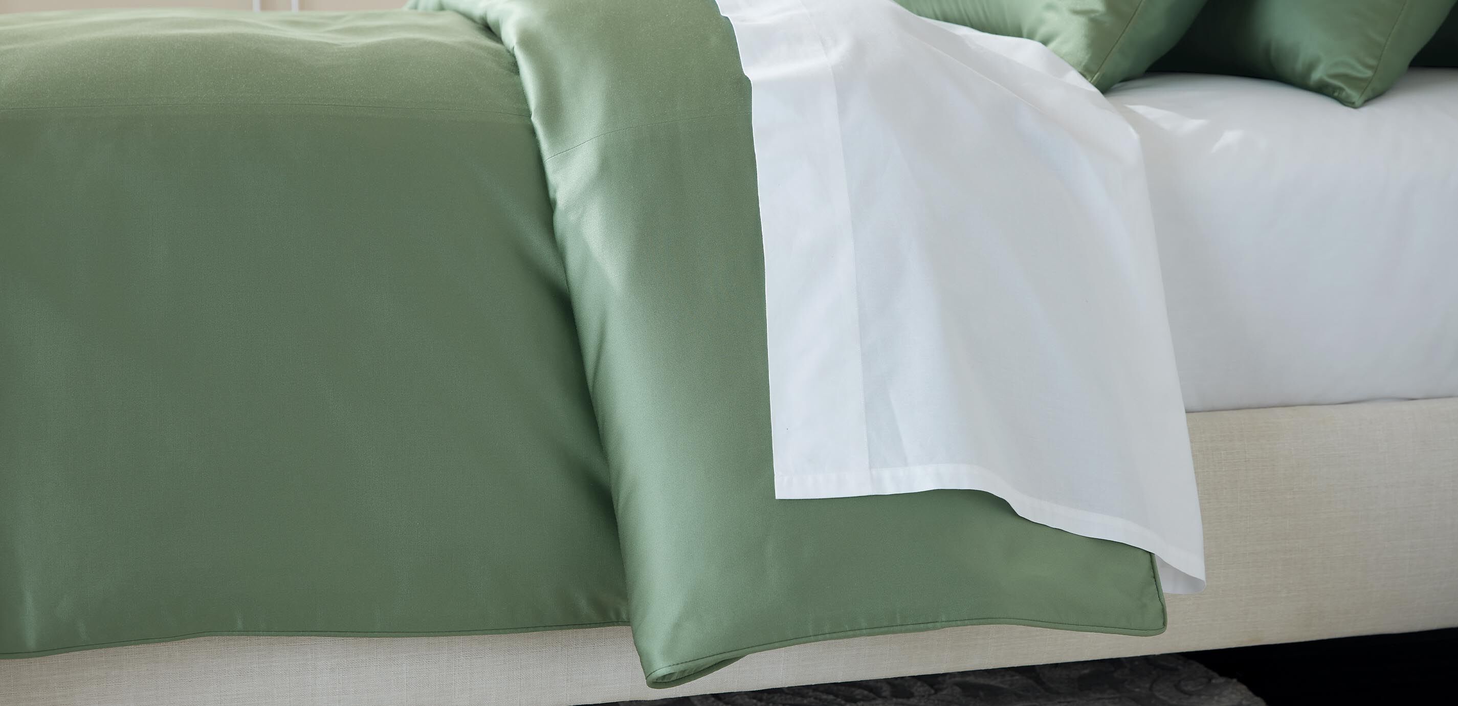 Salena Solid Duvet Cover and Shams Set, Sage_3