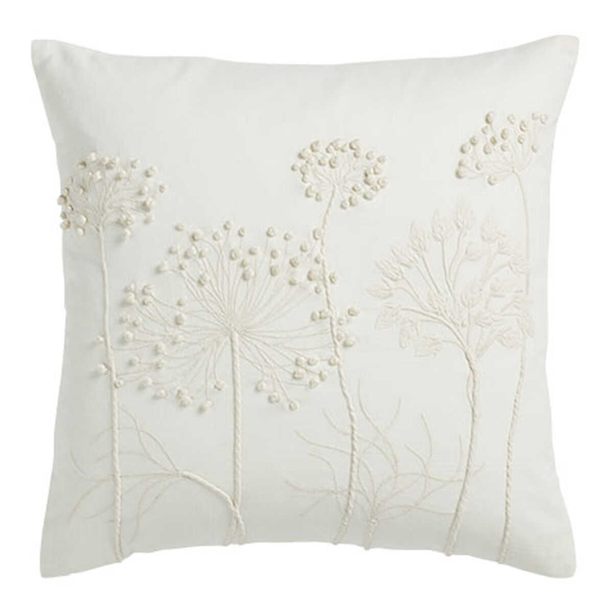 French Knotted Pillow, Ivory