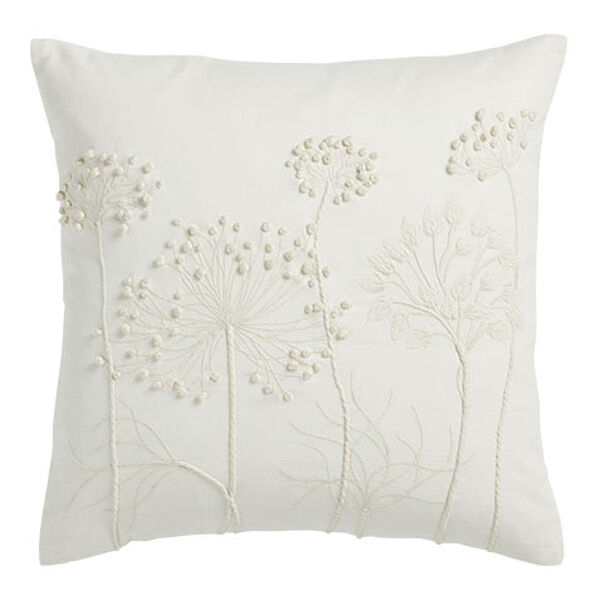 French Knotted Pillow, Ivory