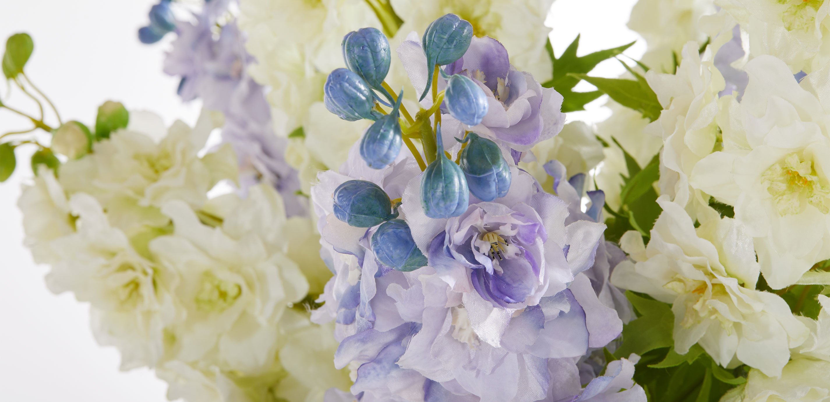Blue and White Delphinium Bouquet in Tall Vase_7