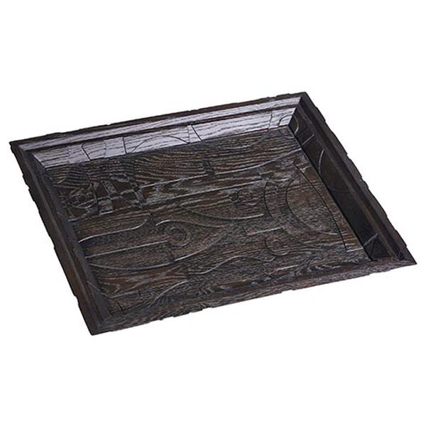 Carved Dark Wood Tray