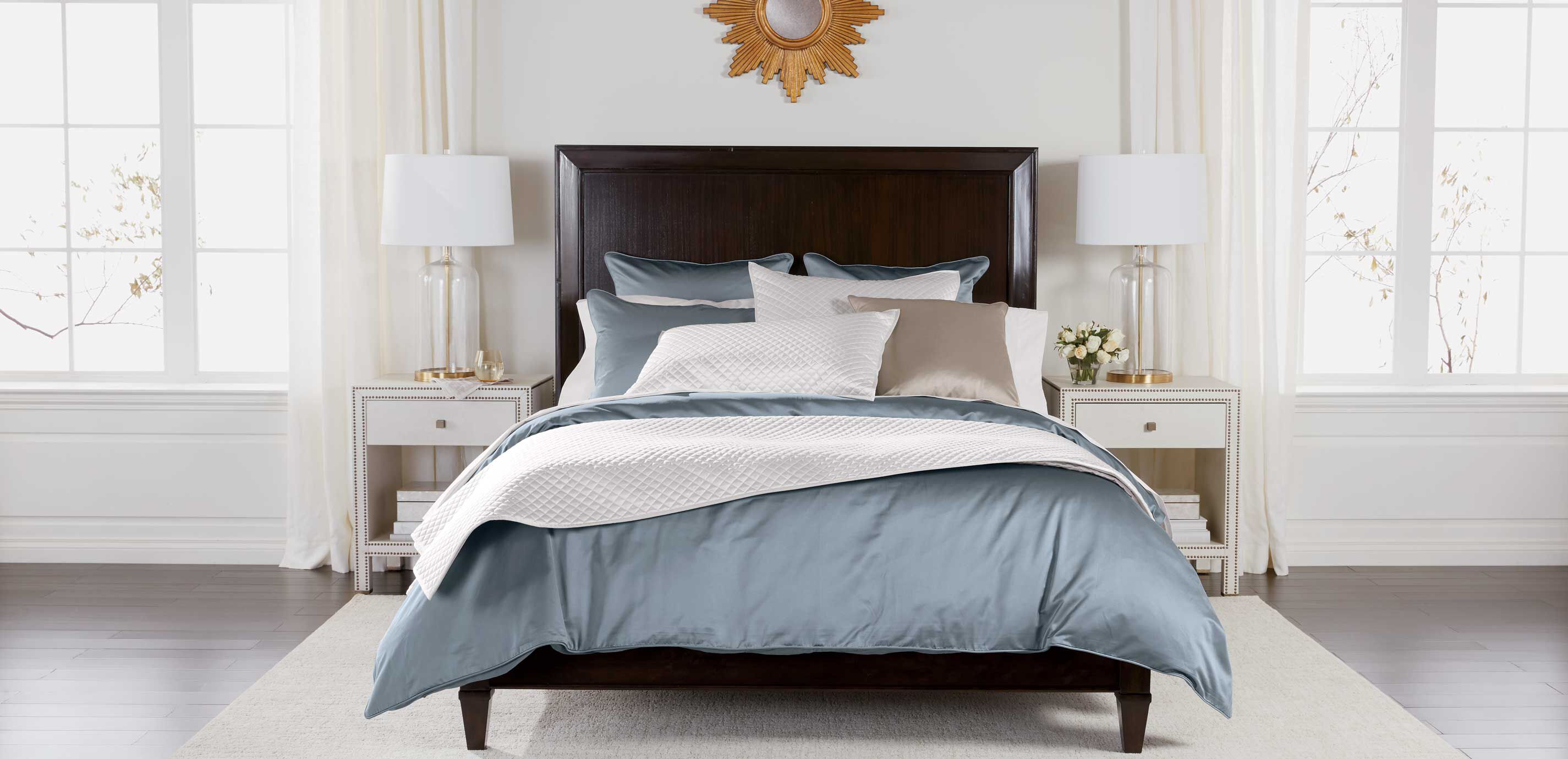 Salena Solid Duvet Cover and Shams, Mist Blue_9