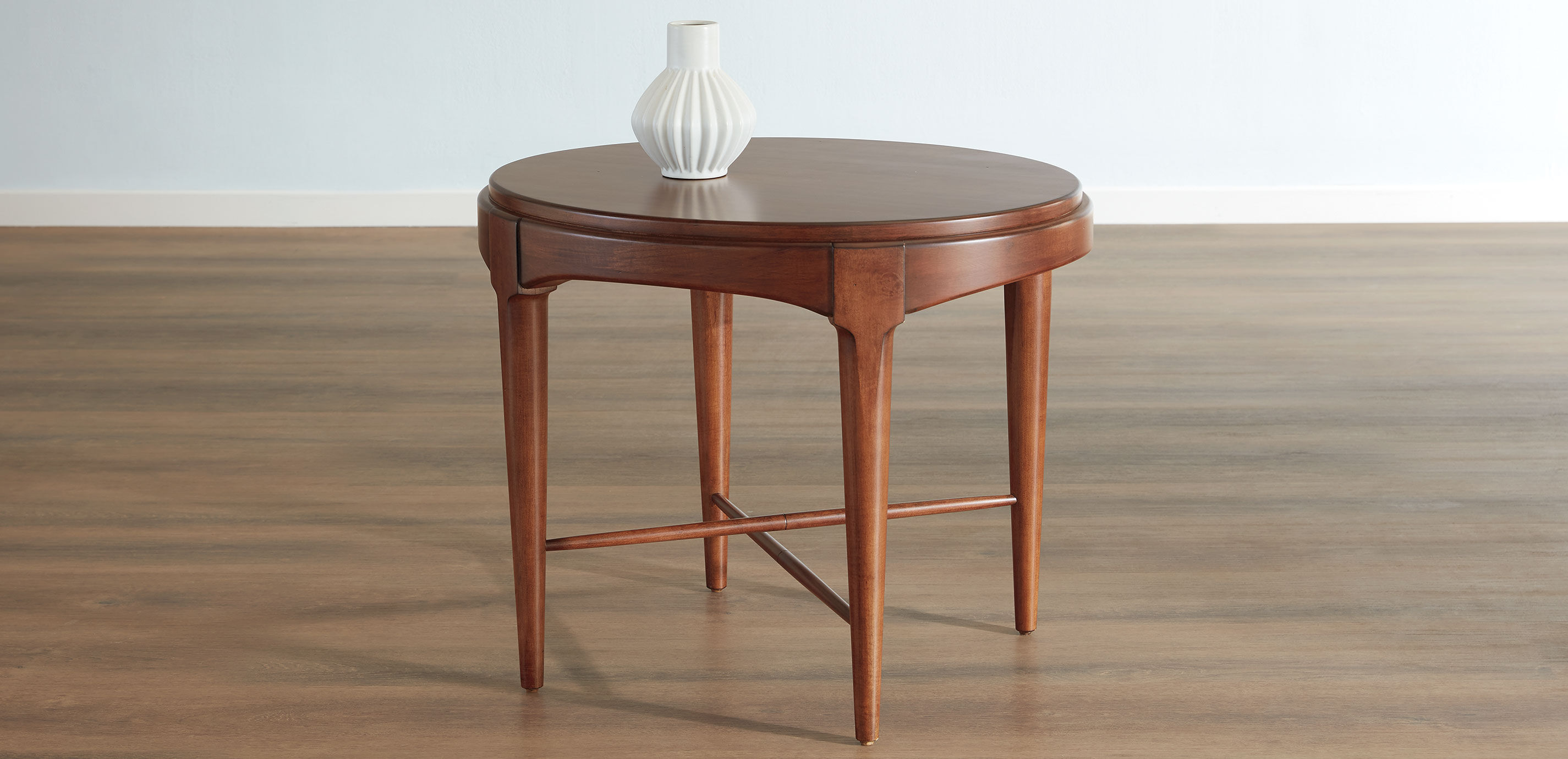 Draper Oval Wood Midcentury End Table_7