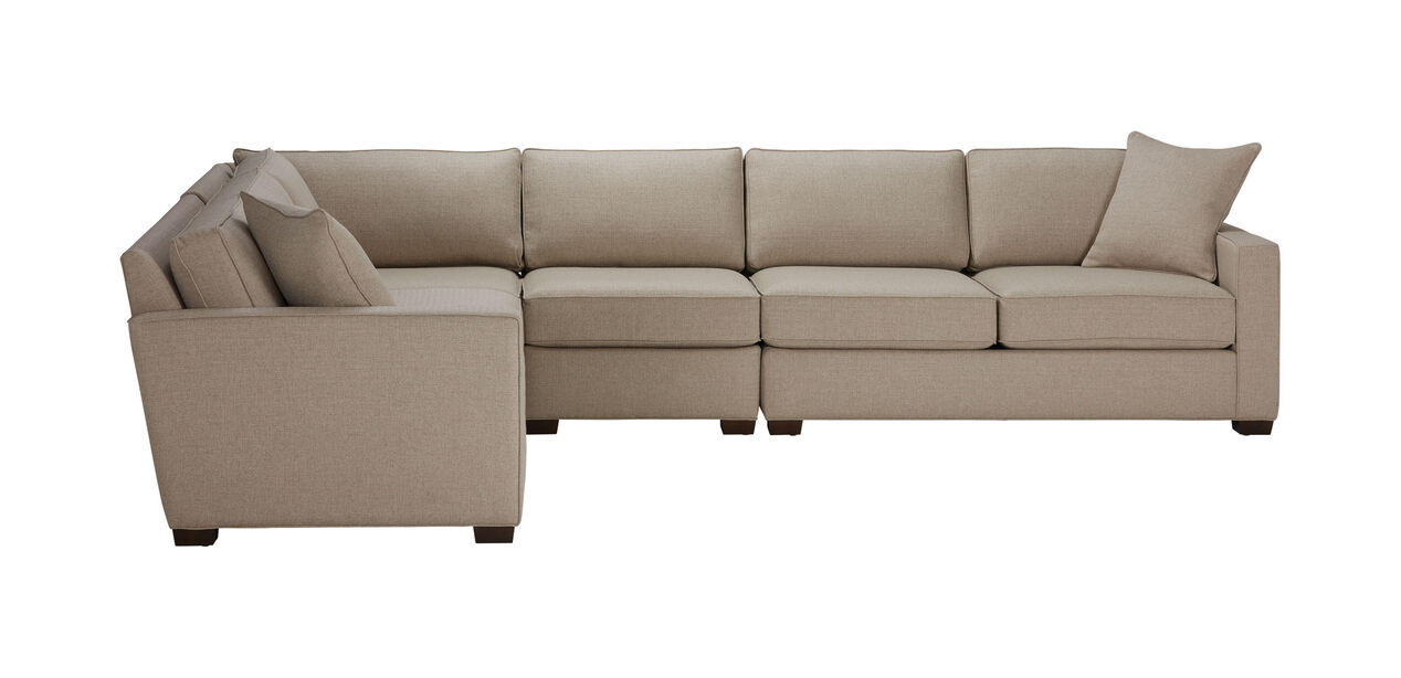 Spencer Four Piece Track Arm Sectional, Ethan Allen Leather Sectionals