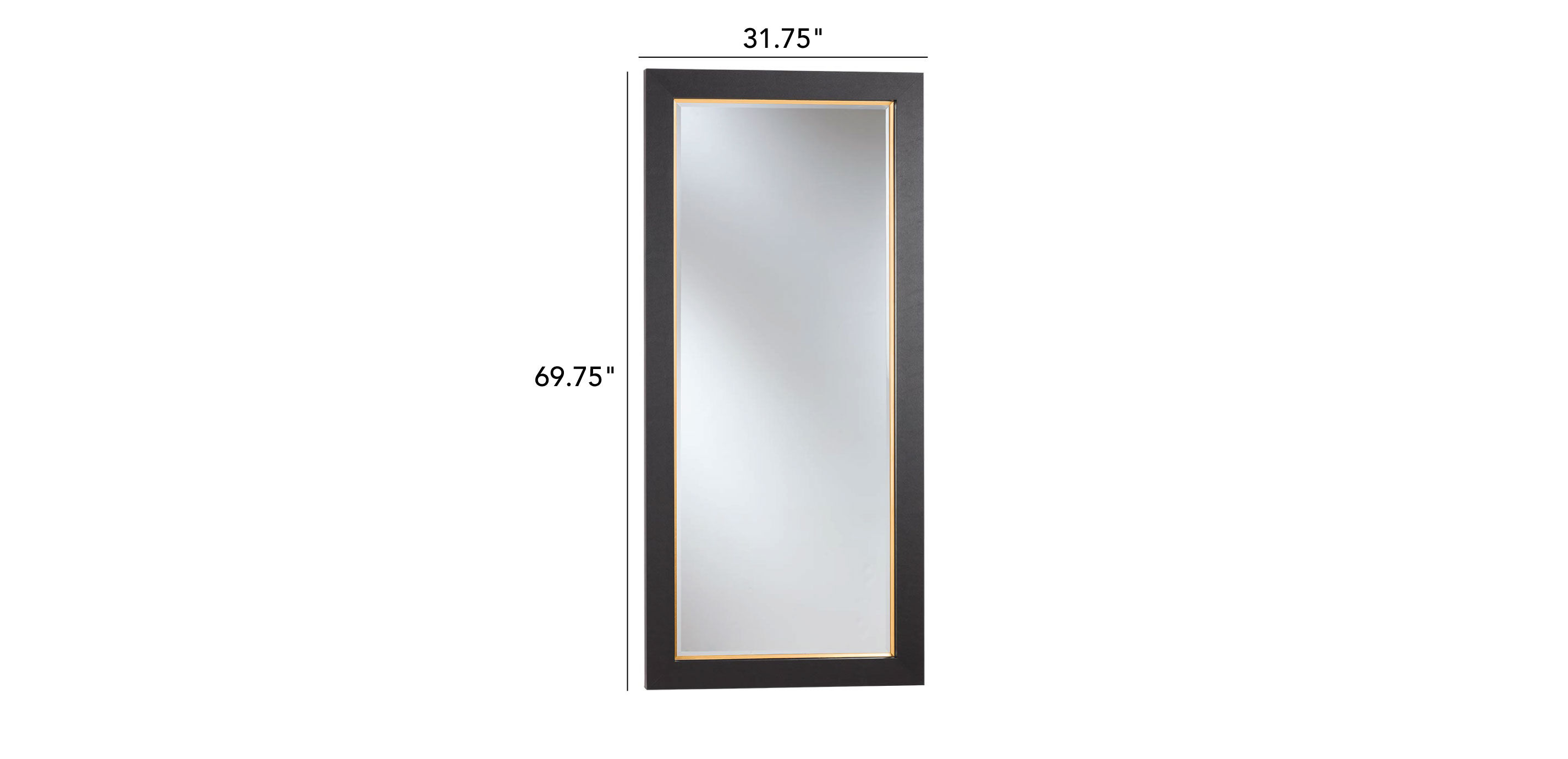 Lennox Black Leather Floor Mirror | Tall Mirror | Ethan Allen