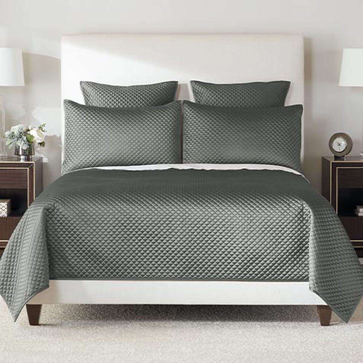 Salena Quilted Coverlet and Shams Set, Eucalyptus
