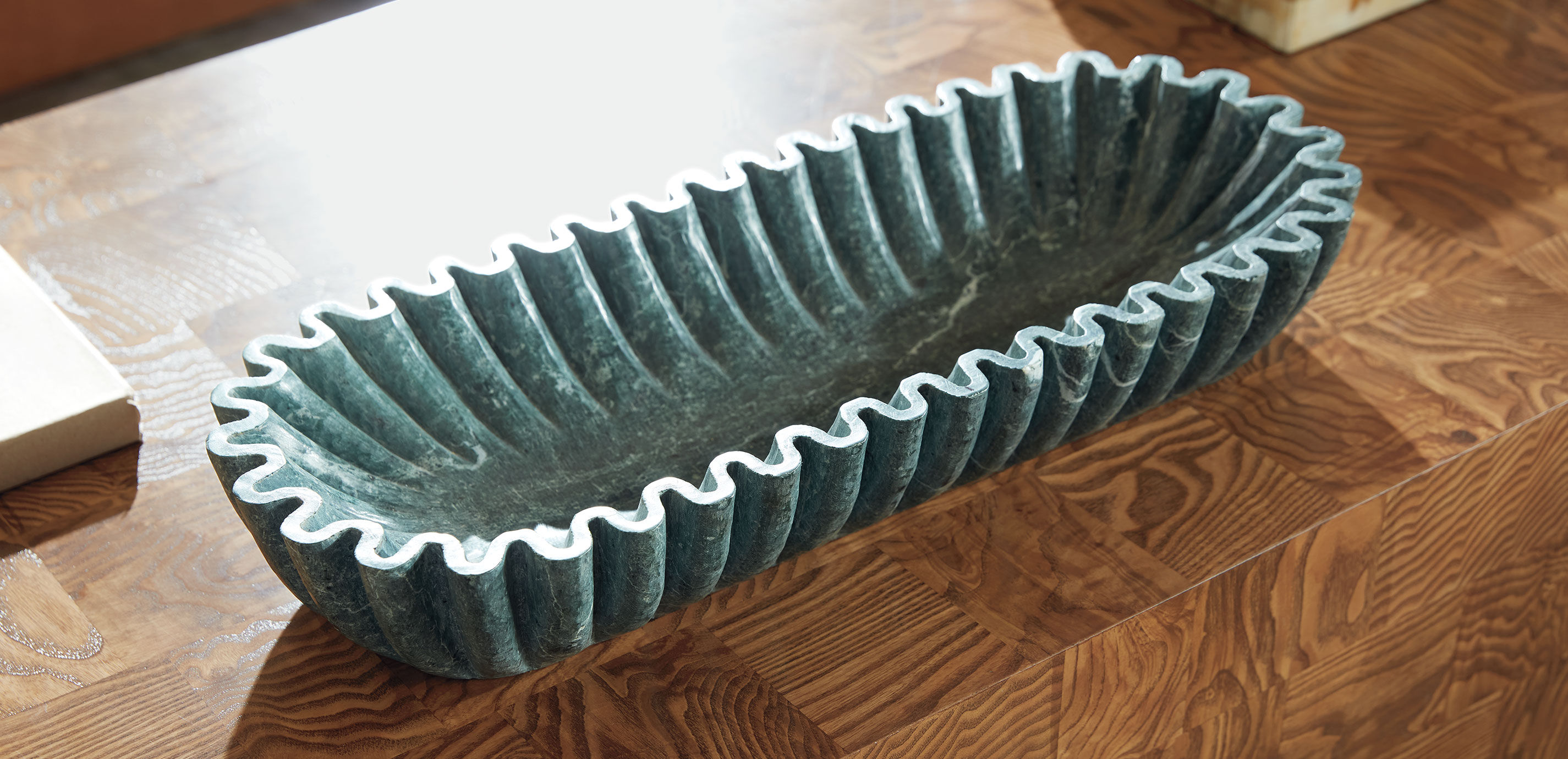 Green Linear Marble Bowl 