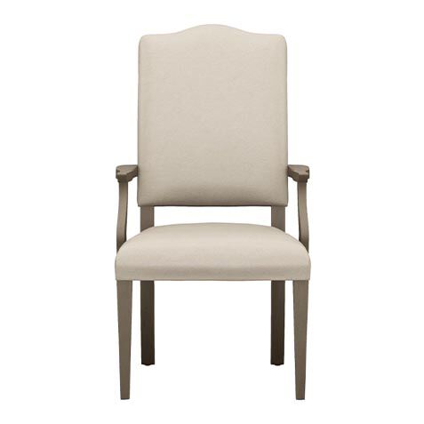 Hadley Leather Dining Armchair: Serpentine Back, Tapered Leg image 727157