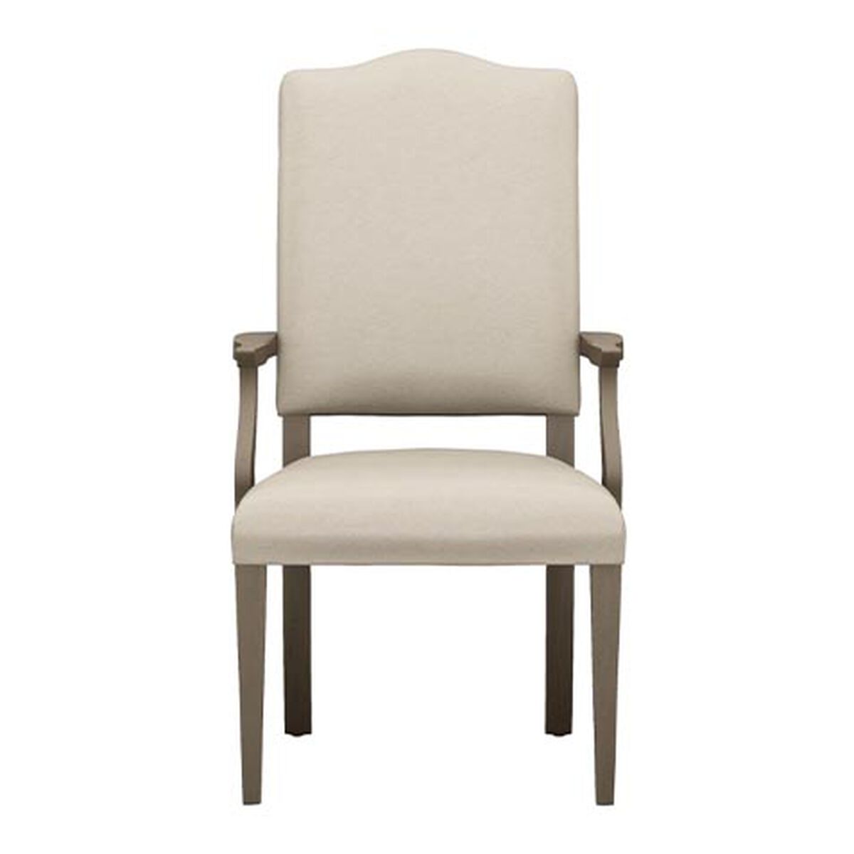 Hadley Leather Dining Armchair: Serpentine Back, Tapered Leg