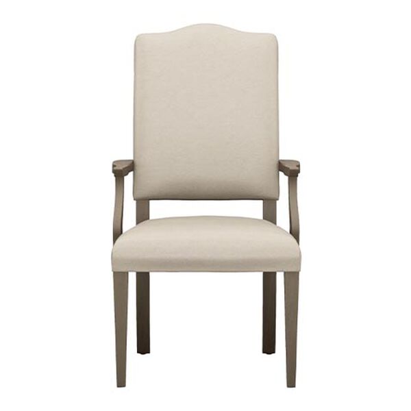 Hadley Leather Dining Armchair: Serpentine Back, Tapered Leg