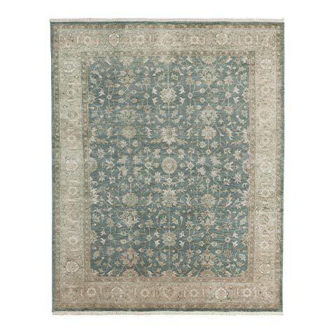 Mughal Mahal Sea Blue Floral Rug image