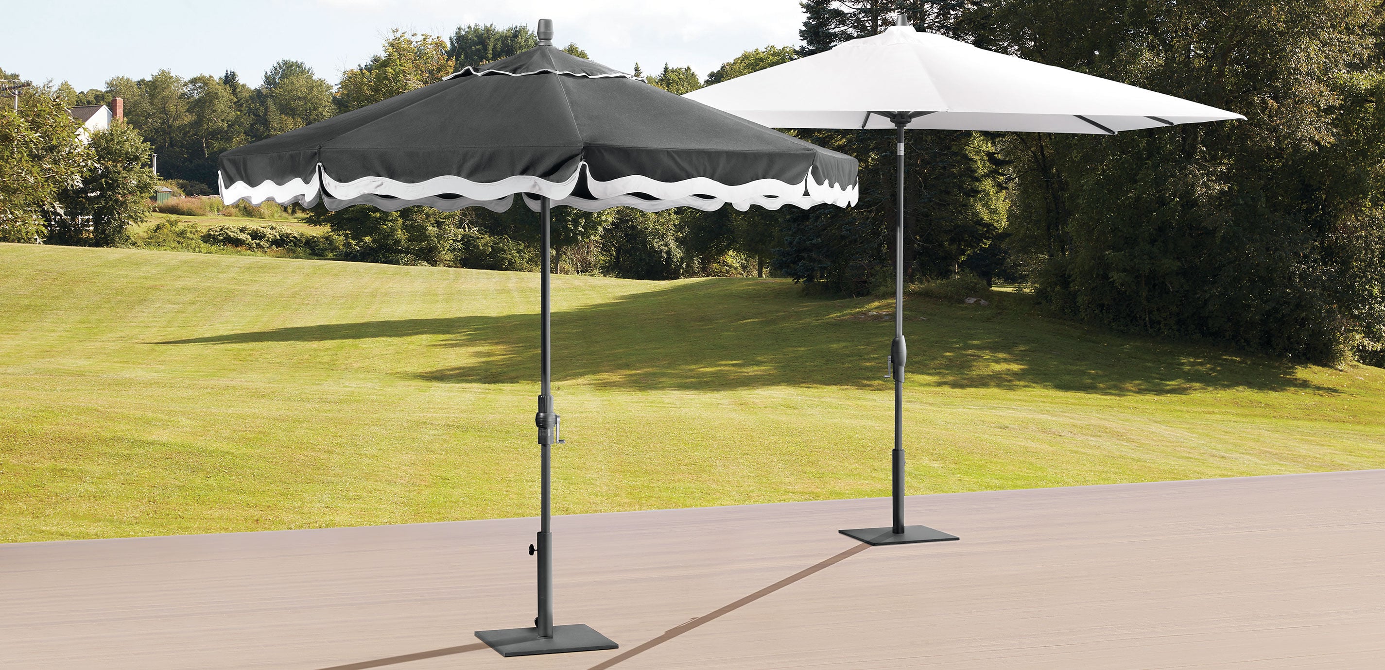 9' Collar-Tilt Umbrella with Wave Canopy 