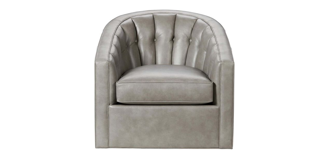 Rondo Swivel Leather Chair Chairs & Chaises Ethan Allen