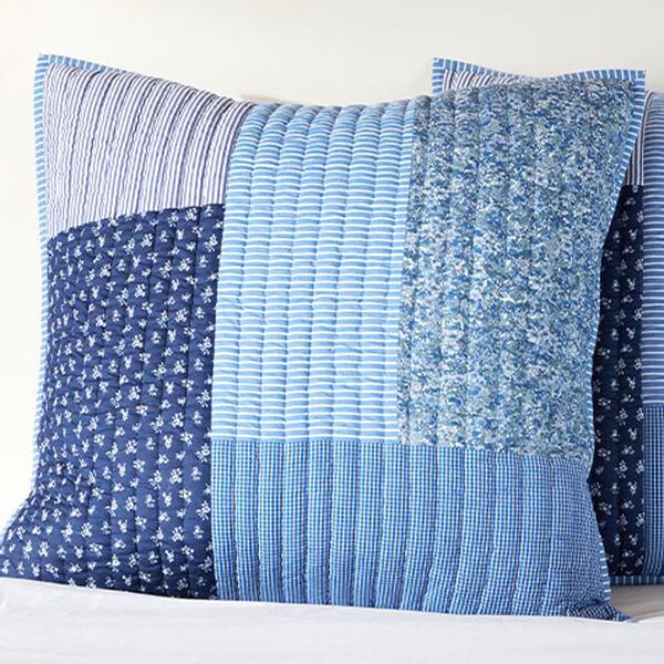 Mixed Patchwork Quilted Euro Sham