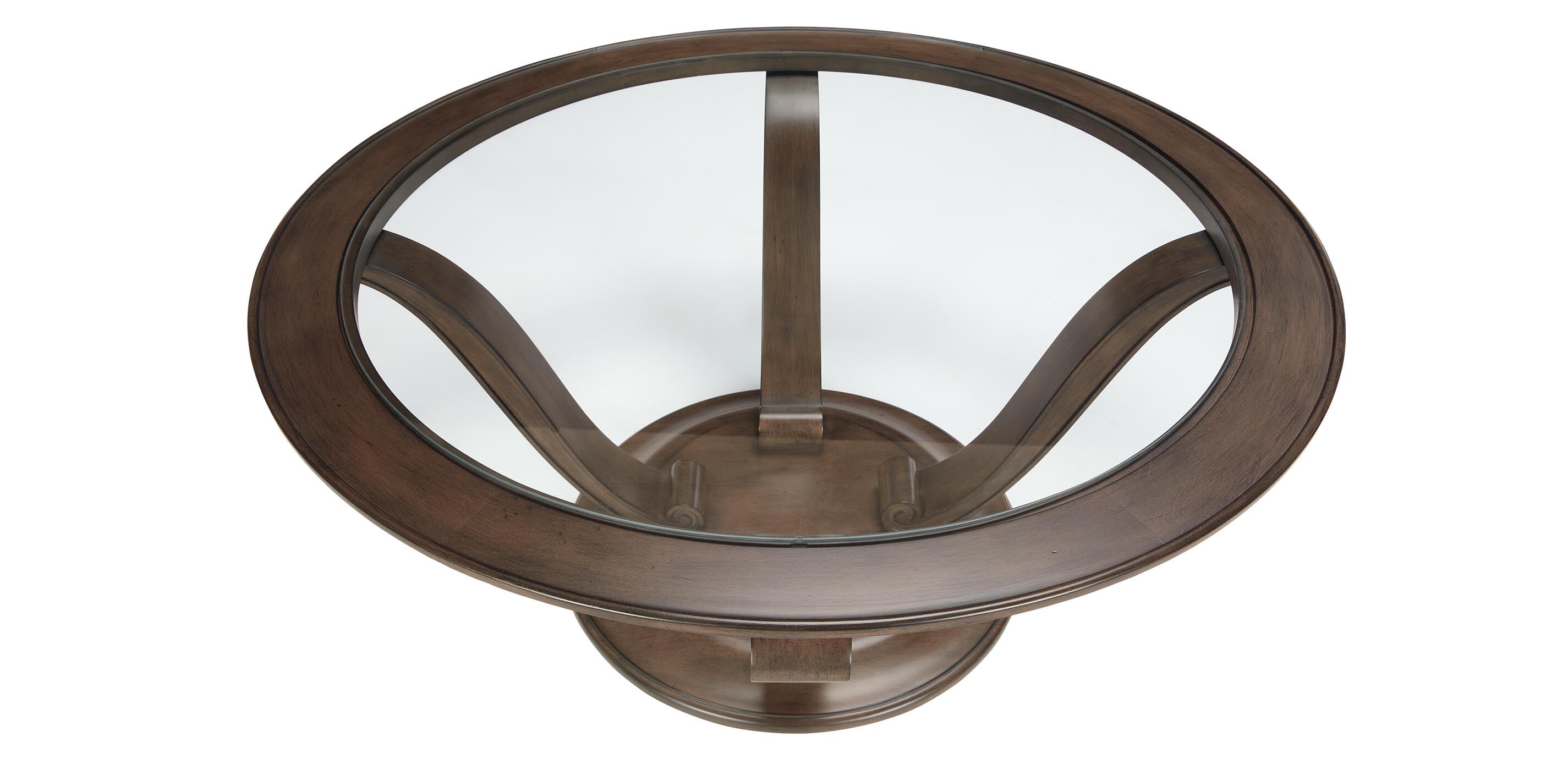 Camille Round Glass-Top Scroll-Base Coffee Table_4