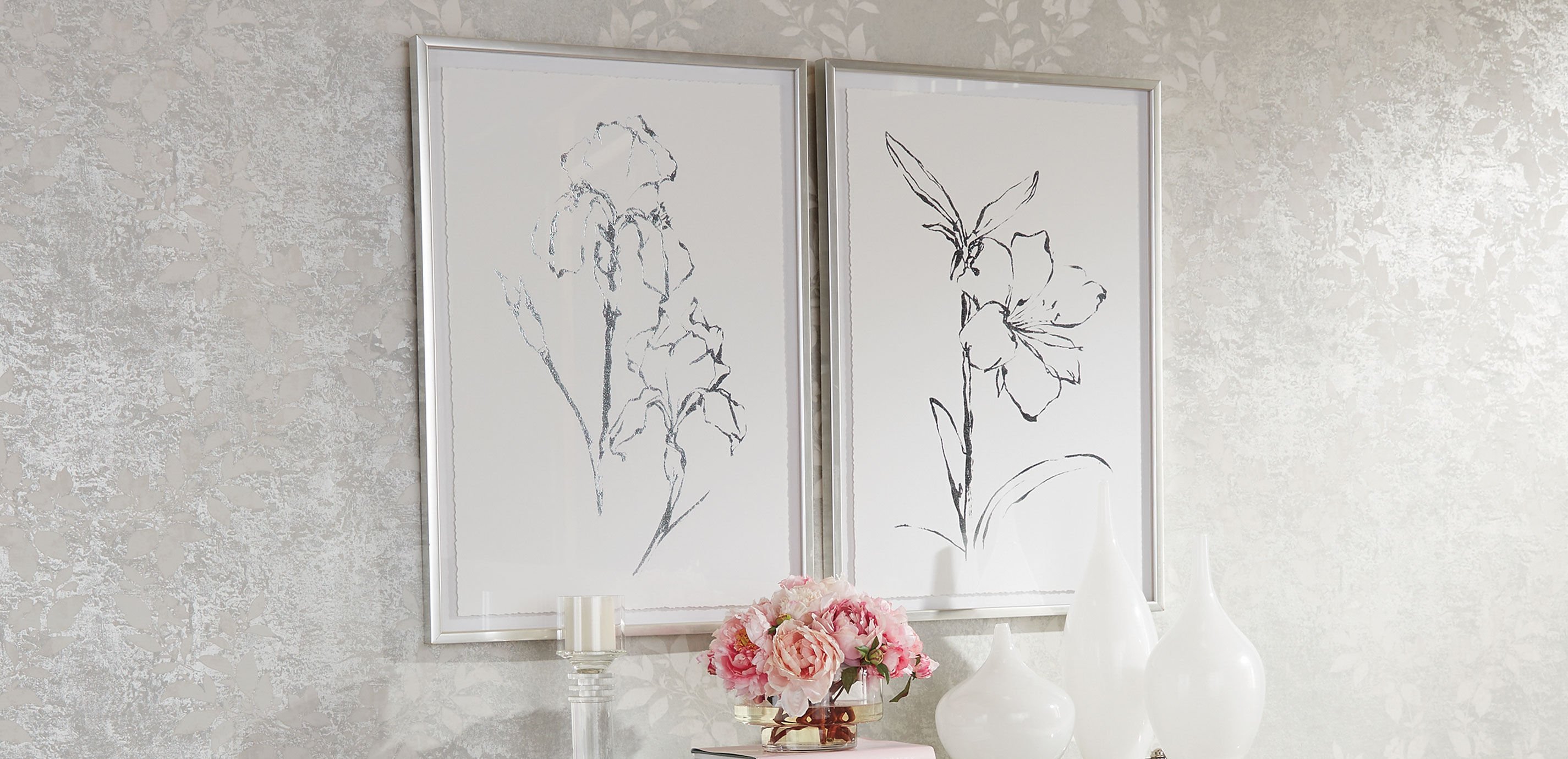 Silver Foil Floral I_3