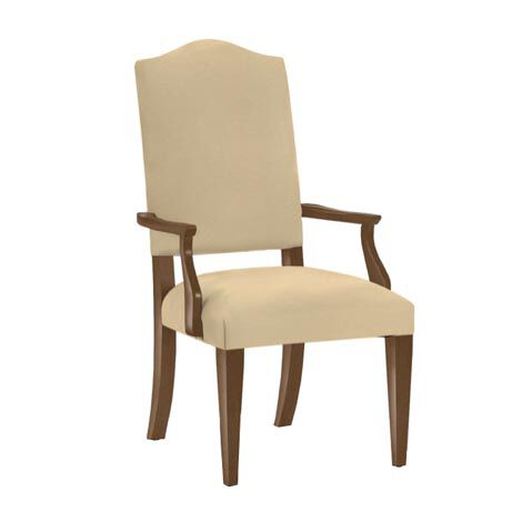 Hadley Leather Dining Armchair: Serpentine Back, Tapered Leg image