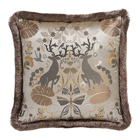 Flora and Fauna Jacquard Pillow image