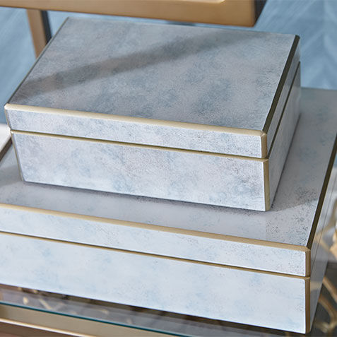 Zaria Large Reverse-Painted Blue Mirror Box Product Tile Hover Image 432086A