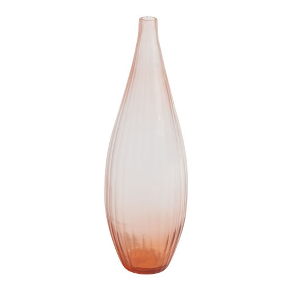 Peach Ribbed Vase