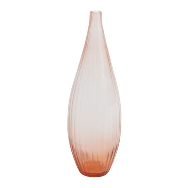Peach Ribbed Vase