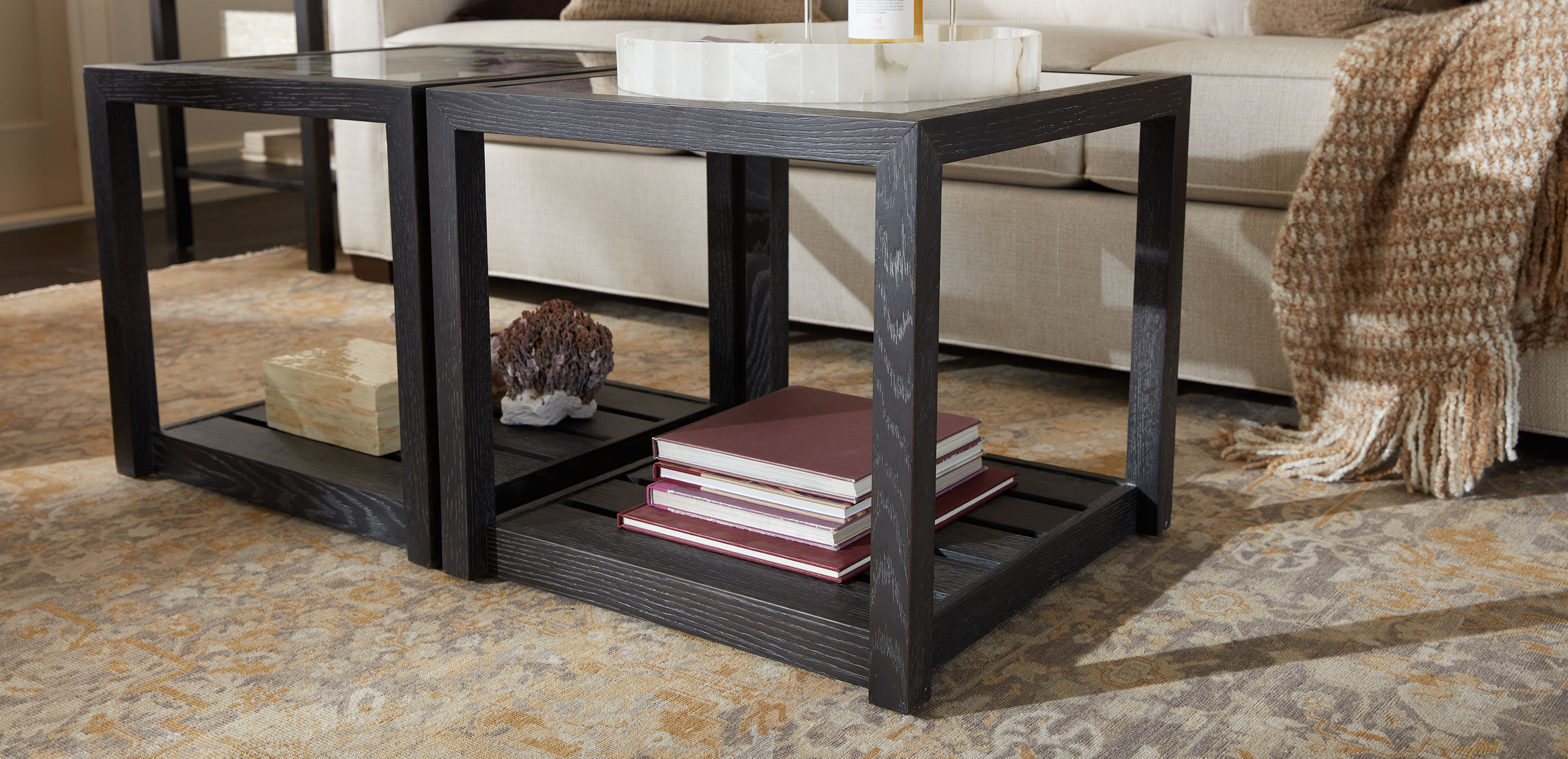 Lyons Wood and Glass Bunching Table_5