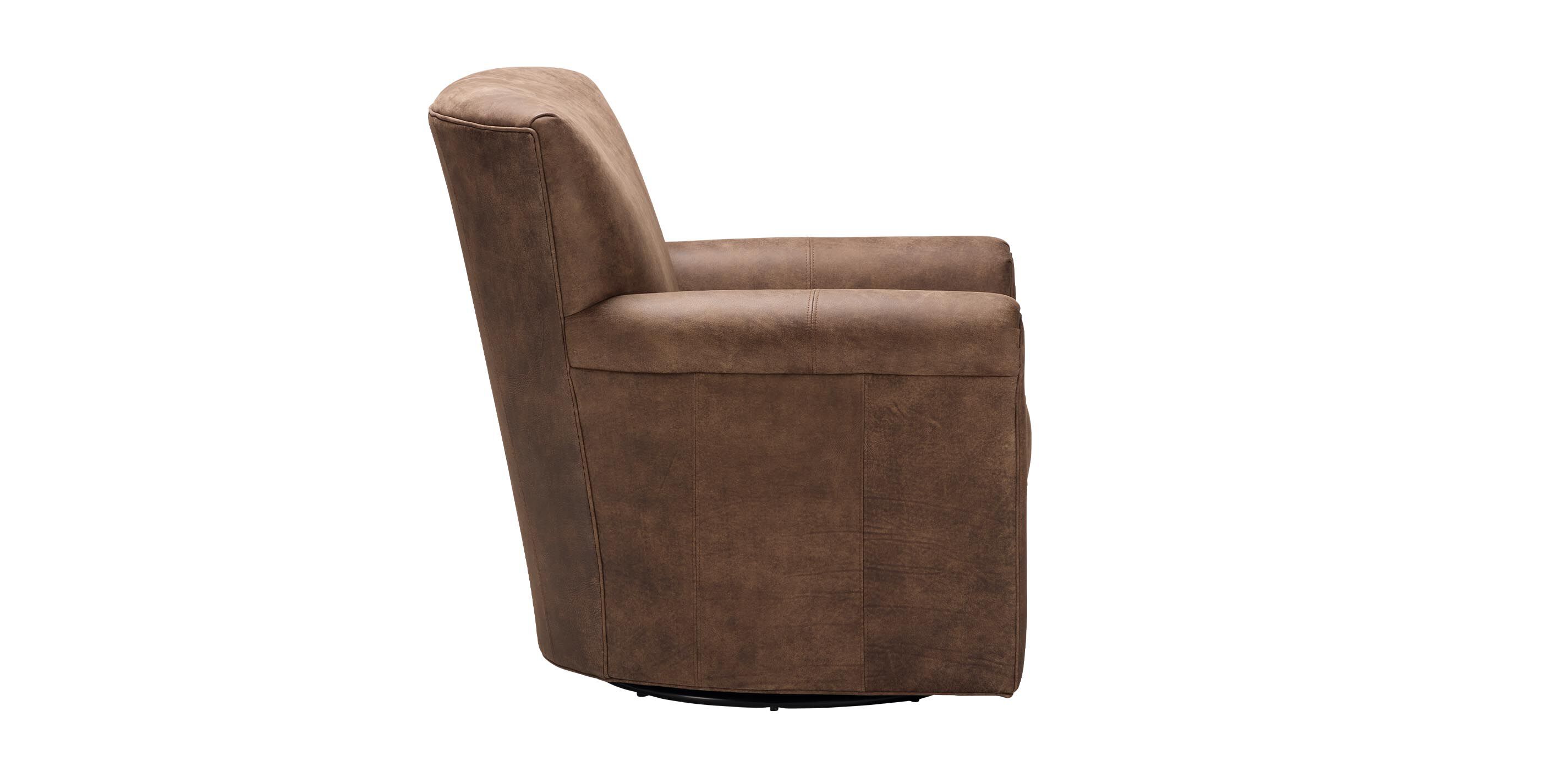 Turner Leather Roll-Arm Swivel Chair_2