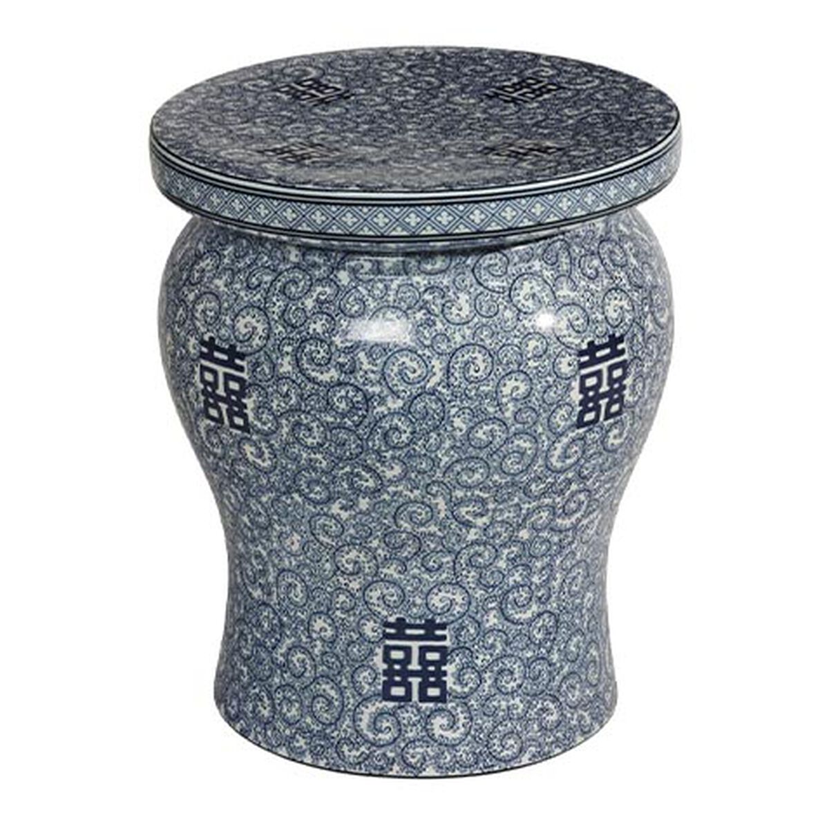 Blue and White Garden Stool