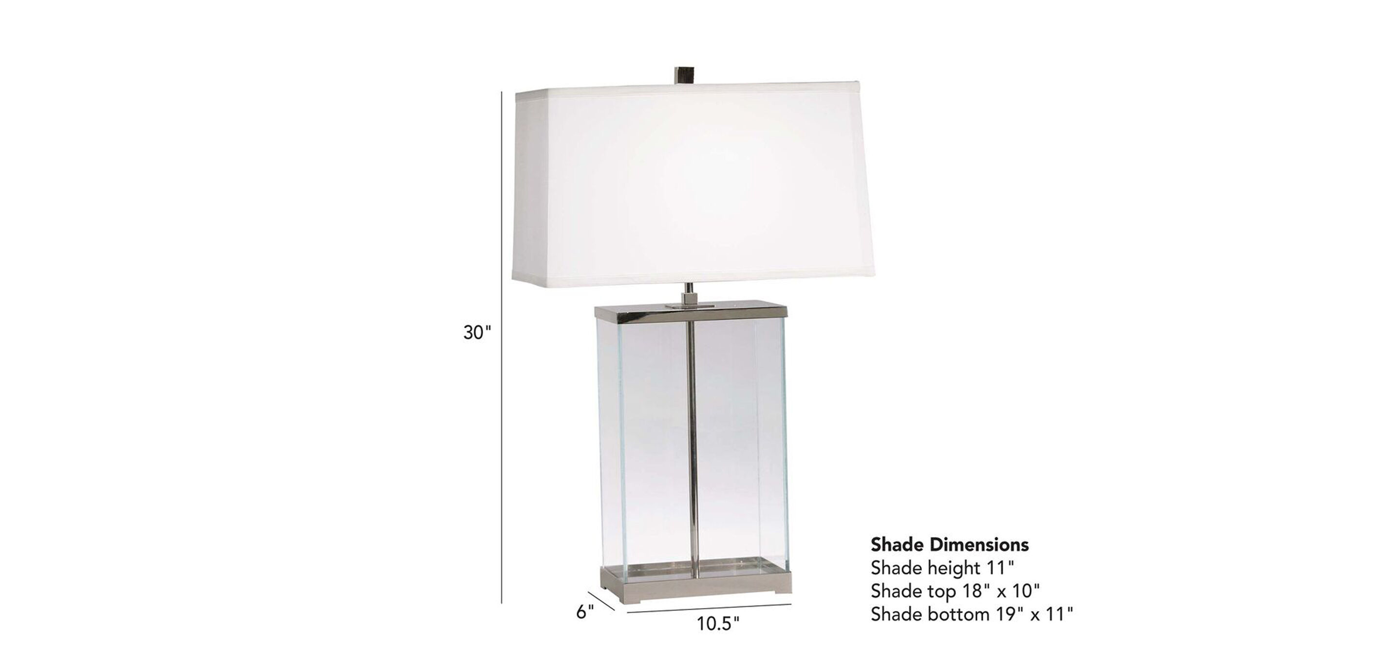 Large rectangular table lamp top
